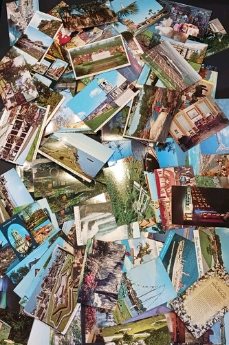 BIG POSTCARD DEALERS LOT 60s 70s 80s MOTELS PLANE ROADSIDE BEACH TOPICALS FLOWER