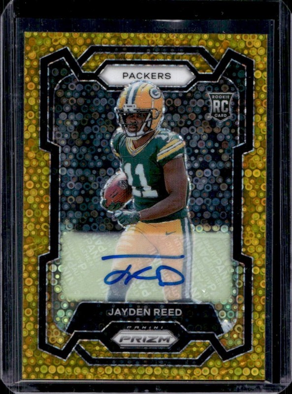 2023 Panini Prizm Jayden Reed Auto RC No Huddle Gold #/10 Packers Rookie