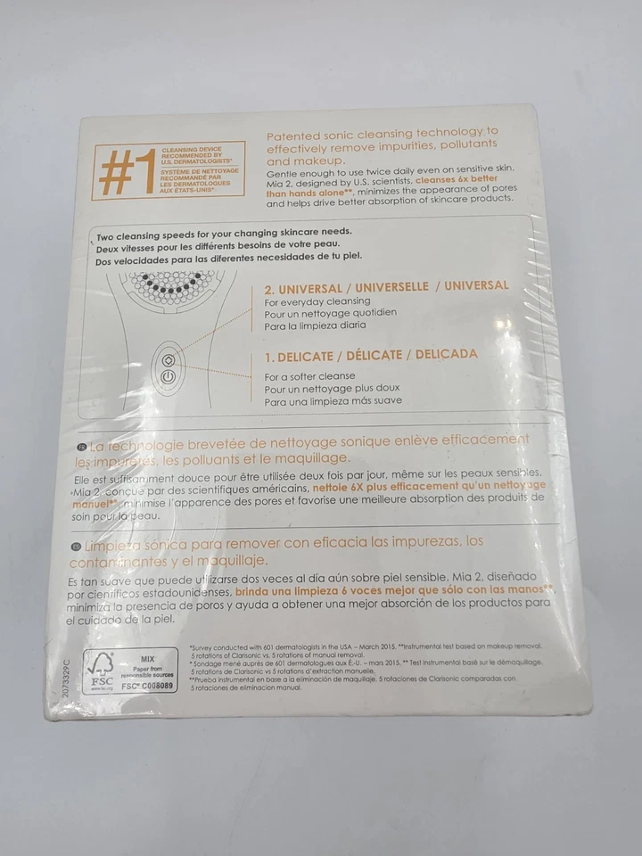 Clarisonic Mia 2 Sonic Skin Cleansing System - BRANCO NOVO lacrado - Imagem 3 de 4