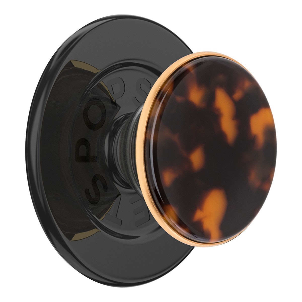 Support magnétique PopGrip marron en finition élégante avec poignée selfie intégrée