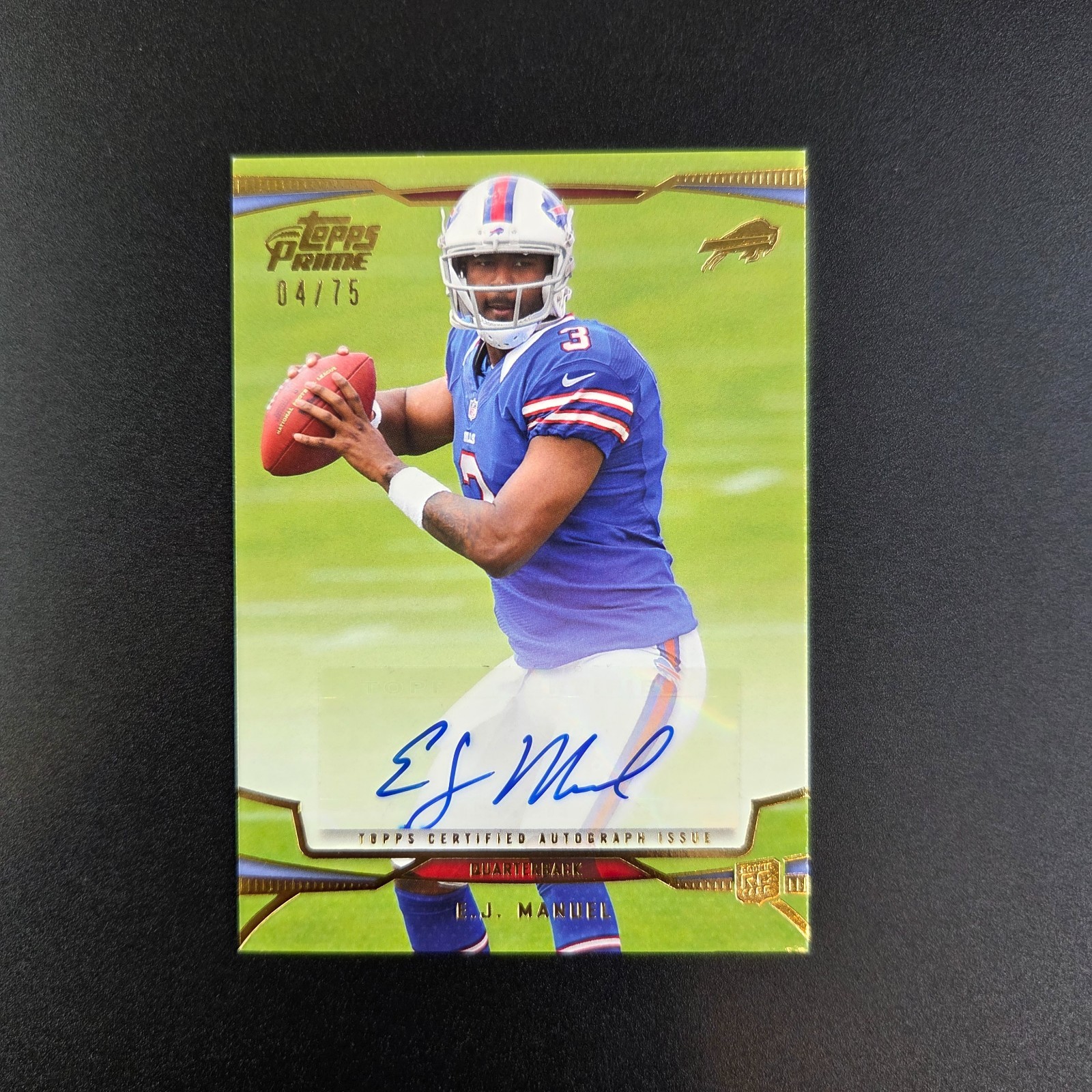 2013 Topps Prime EJ Manuel #131 Gold Autographs 04/75 (AU, RC) Bills