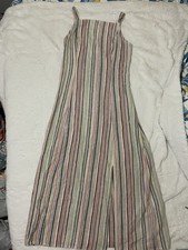 Old Navy Blue striped maxi dress size Medium Linen/rayon Blend