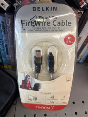 Belkin FireWire 1394 6-Pin Male to 1394a 4-Pin Male Cable 6ft Black