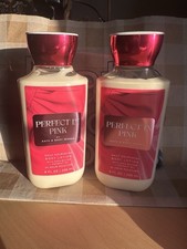 Bath Body Works Perfect In Pink Body Lotion Shea Butter 24Hr Moisture 2pcs