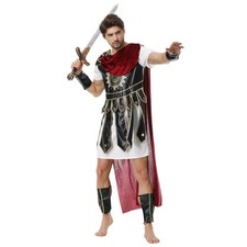 Men Roman Soldier Costume Adult Warrior Costume Halloween Brave Gladiator Cos...