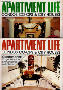 Apartment Life Condos, Co-ops - November *AND* December 1980 Vintage Magazines