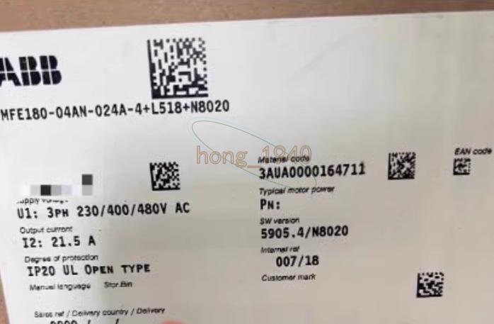 1PCS New ABB inverter drives MFE180-04AN-024A-4+L518+N8020