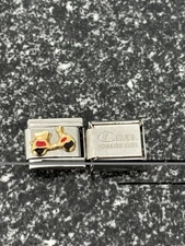 Authentic Level Italian modular Charm enamel red and black Vespa