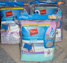 3 pks NEW Hanes WOMENS cotton BRIEFS for WOMEN Panty size 6 / M. 15 Pair