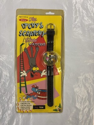 Vintage NOS Simpsons Itchy & Scratchy Show Watch 1993 Big Time Fox