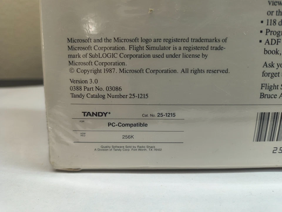 Original Microsoft Flight Simulator - 5 1/4 Disk (1987, version 3.0) Tandy - Image 3 of 4