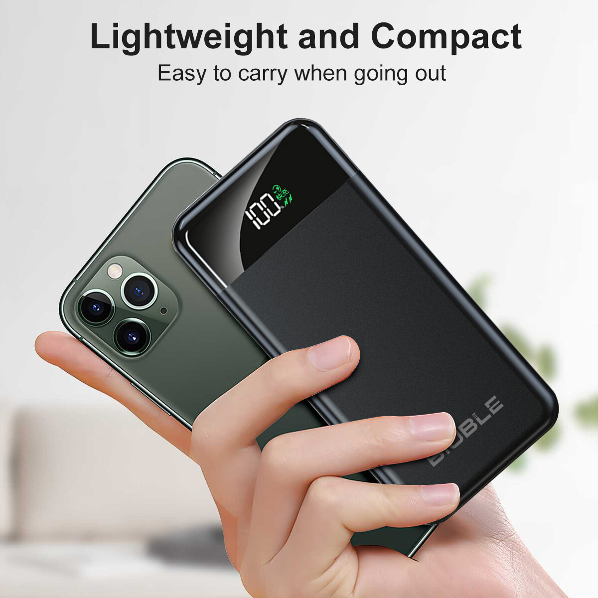 Portable Wireless Charger Power Bank 900000mAh - LCD Display, 2 USB Ports, Rugged External Battery Charger Portable Power Bank - Foto 5