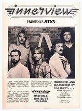 STYX INNERVIEW RADIO PROGRAM PROMO~ORIG 1981 POSTER~VTG FULL PAGE PINUP CLIPPING