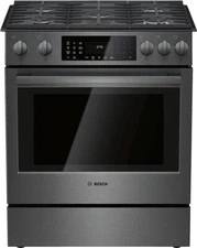 Bosch 800 Series HGI8046UC 30" Slide-In Gas Black Stainless Range 5 Burners