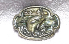 Bass Fishing Siskiyou Belt Buckle 1984 Thick Heavy Y-29 Great Vintage Condition