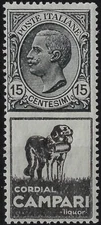1924-25 Regno d'Italia Pubblicitari 15 c. Cordial Campari Nuovo MNH** sass 3