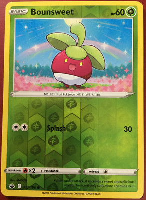 POKEMON BOUNSWEET 013/198 CHILLING REIGN COMMON REVERSE HOLO NEAR MINT