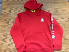 CARHARTT YOITH HOODIE GRAPHIC SWEATSHIRT SIZE MEDIUM 10-12 LAVA