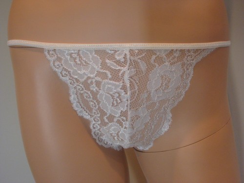 Spitze G-String Tangas Höschen Dessous Unterwäsche ~ Größe Small / Medium ~ weiß - Bild 2 von 9