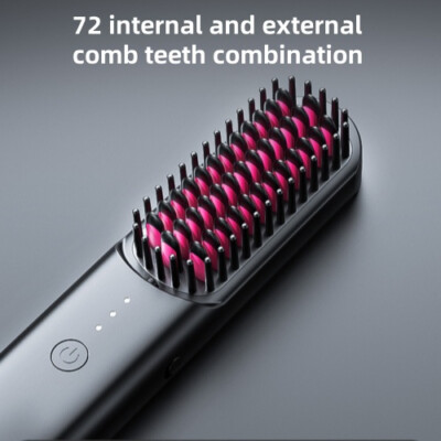 Cordless Hair Straightener Brush Portable Negative Ion Hair Straightener Comb US