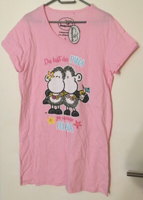 NEU SHEEPWORLD DAMEN NACHTHEMD M 40/42 BIGSHIRT SLEEPSHIRT ROSA SCHAF PYJAMA