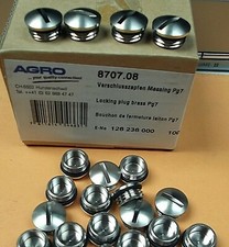 Blanking Plug 8710-08 Nickel Brass Plate M10 10mm Locking Hole Blank IP68 x 1pc