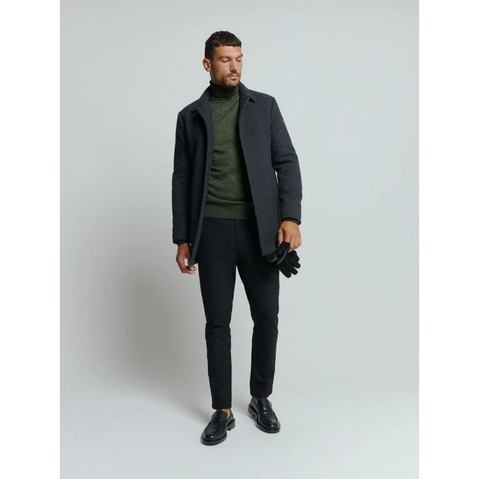 No Excess Hombre Punto Jersey de Cuello Vuelto Gris 25210982 049 Humo - Imagen 4 de 4