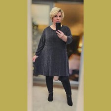 ROCKTHOSECURVES WOMENS SPARKLY SWING TOP PLUS SIZE LONG TOP EVENING PARTY