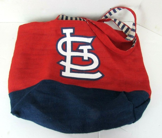 Saint Louis Cardinals Jute Tote Purse Bag Red & Blue . 12x12 Preowned