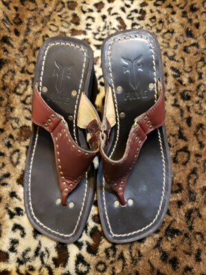 Slip On Frye Summer Shoes Frye Leather Summer Stud Wedge Brown