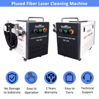 200W Pulsed Laser Cleaning Machine For Remove Rust/Oil/Paint on Metal Wood 