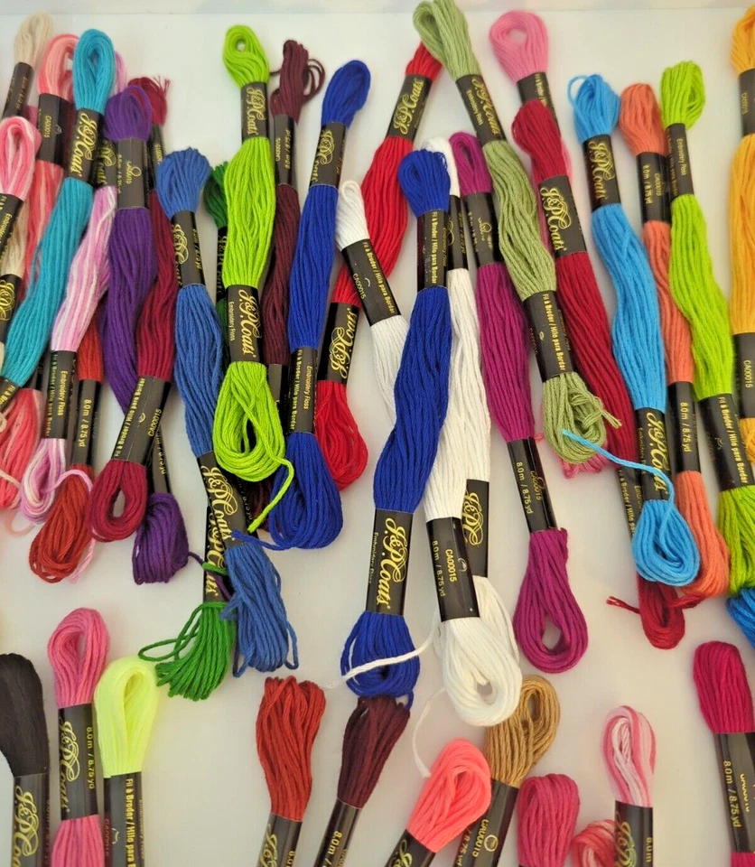 99 Skeins Embroidery Floss Assorted Colors Coats & Clark's Random Colors - Image 4 of 4