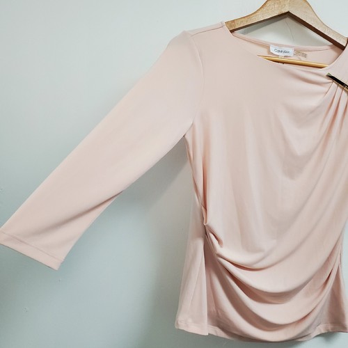Calvin Klein Shirt Women's XS, Blush 3/4 Sleeve Blouse Formal Business Top - Picture 5 of 10
