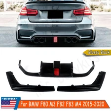Gloss Black Rear Bumper Diffuser Lip For BMW F80 M3 F82 F83 M4 2015-20 PSM Style