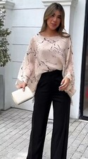 Silk Georgette Co-ord Sets For Women, Designer Party Wear Top Pant Set J5914
