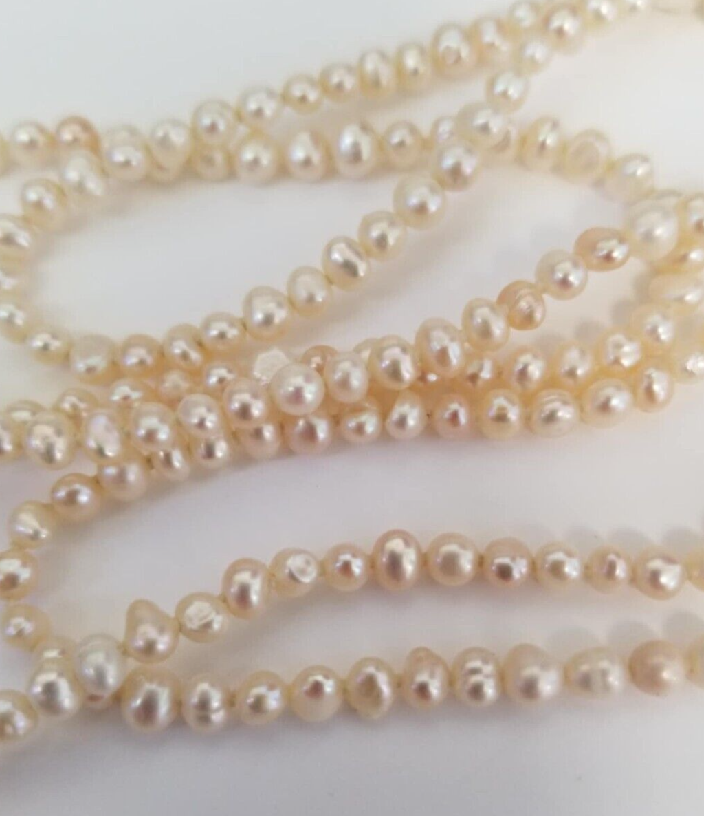 White Cultured Freshwater Pearl Bar Necklace with Antique Bead Sterling Silver - Made in the USA White Cultured Freshwater Pearl Bar Necklace with Antique Bead Sterling Silver - Made in the USA