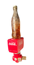 Coca Cola Bottle Night Light Gold Glitter Flakes In Liquid Vintage 90's Red 9"