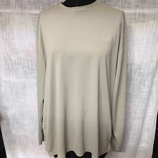 Columbia Mock Neck Sweater Mens beige tan XL 100 Cotton long sleeve shirt C1