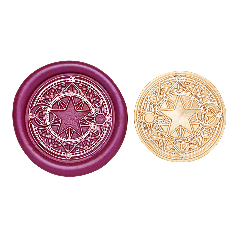 DIY Art Seal Head Craft Supplies Round for Packaging Scrapbooking (A