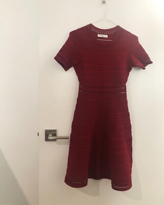 sandro red knit dress Sandro Red Knit Dress Size 1