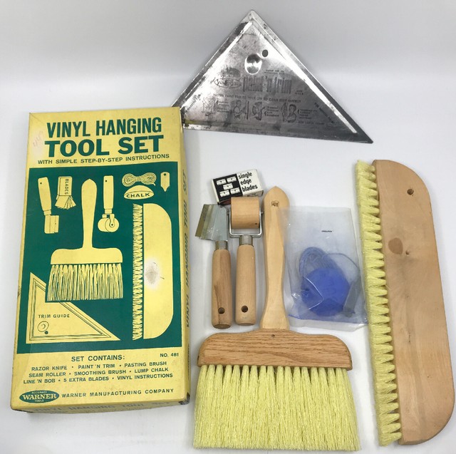 Vintage Vinyl Hanging Tool Set Accuracy Warner Tools Retro Original Box