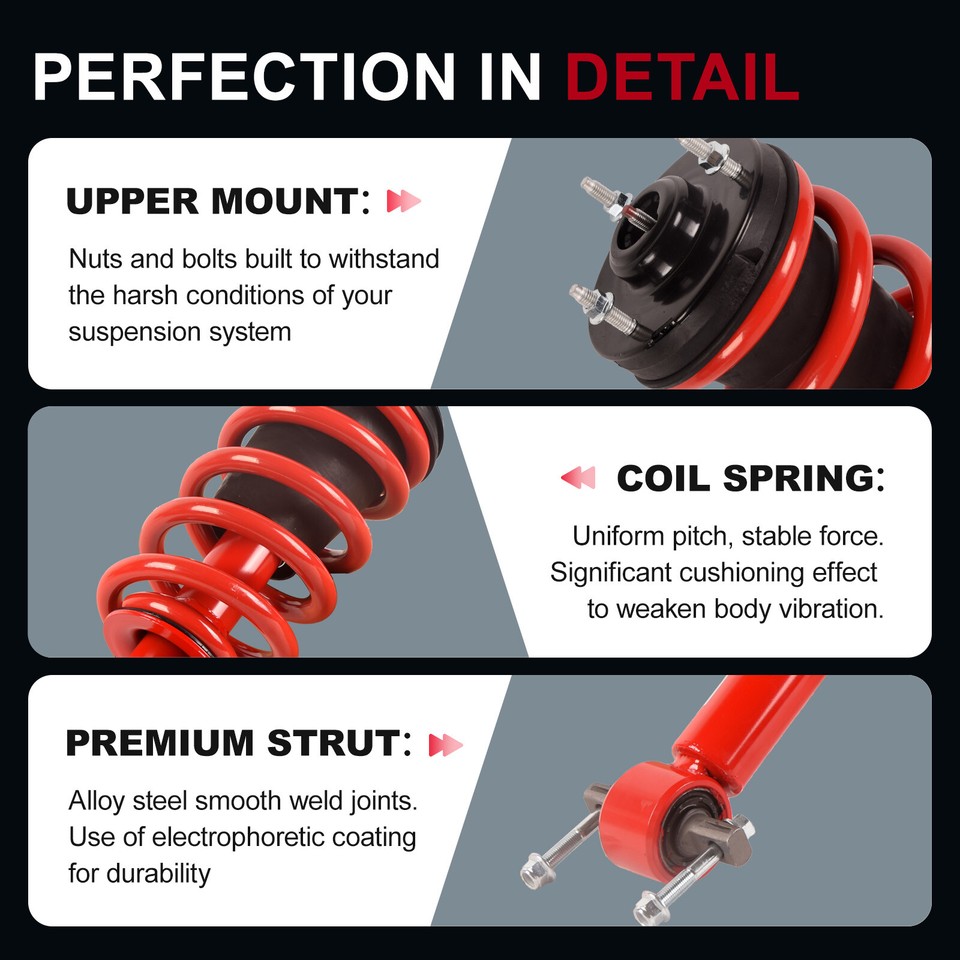 Strut Red Pair Front Struts Red for Chevy GMC Silverado Sierra 1500 Tahoe ...