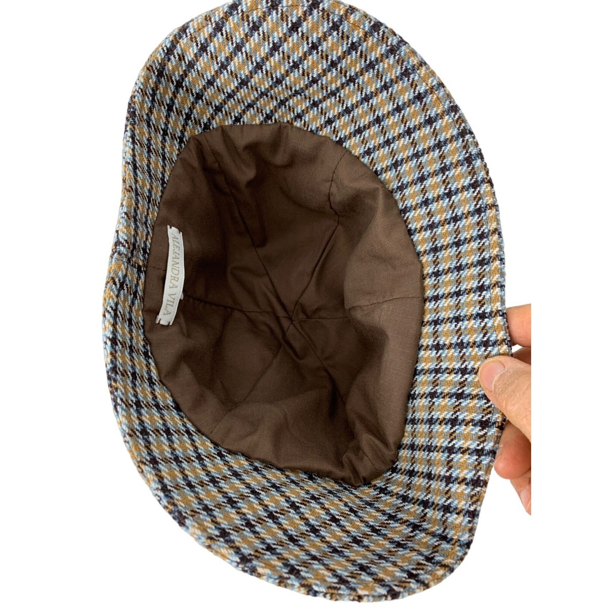 Womens Plaid Bucket Scotland Yard Hat Alejandra Vila size L