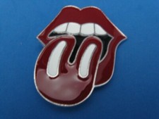 Vintage Rolling Stones pewter style metal belt buckle Made in USA - Collectible