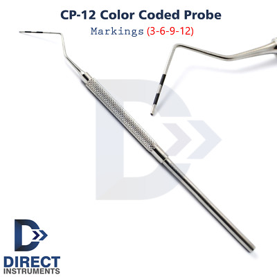 Dental Periodontist Probe CP12 3-6-9-12mm Diagnostic Pocket Depth Measure Scaler
