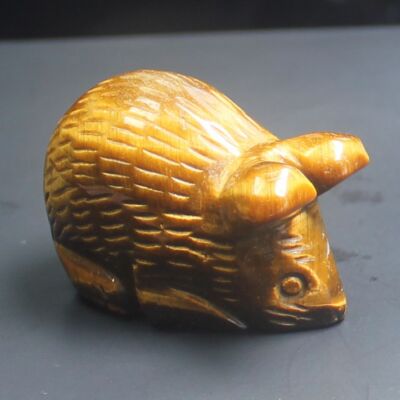 Carved gemstone crystal mouse rat figurine animal carving home decor 1.9''
