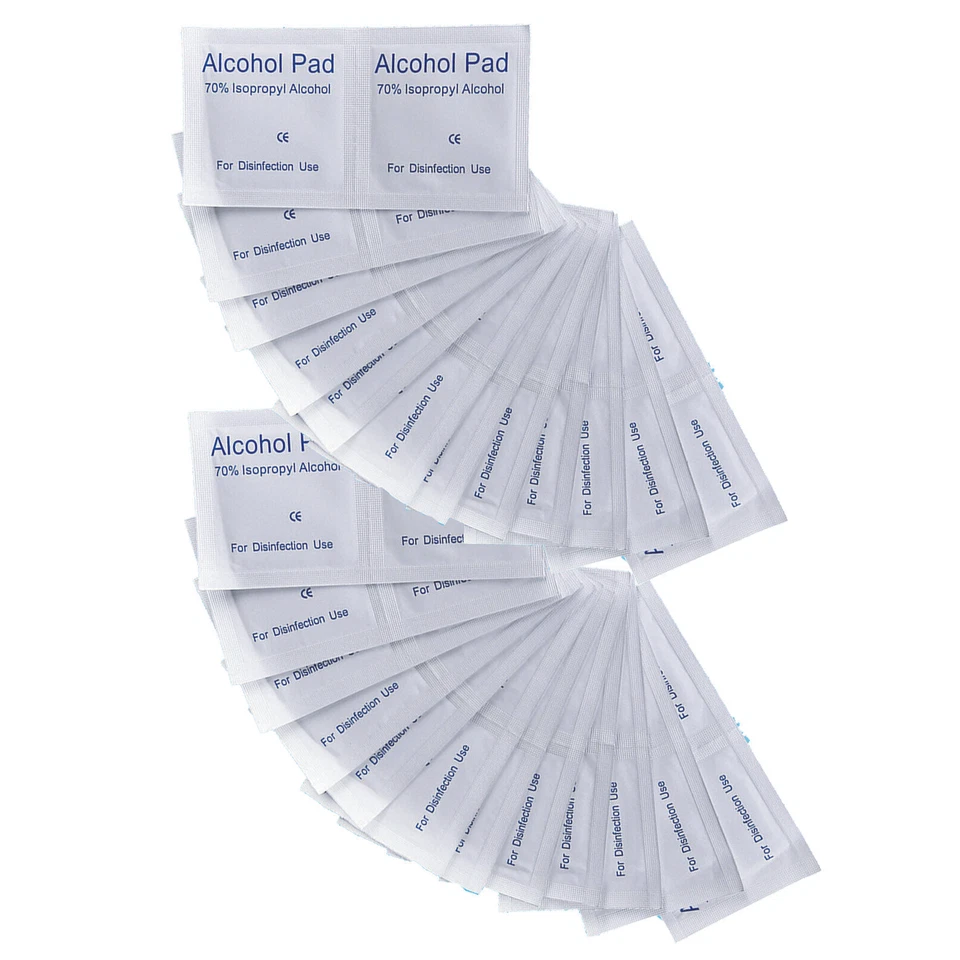 Antibacterial Alcohol Wipes Swabs Sachet Pads Antiseptics First Aid Nails Wash  - Image 2 of 2