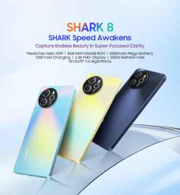 SHARK 8 Machine Android 13 8GB 128GB/256GB G99 6.78'' 120Hz 2.4K Display 64MP Ca