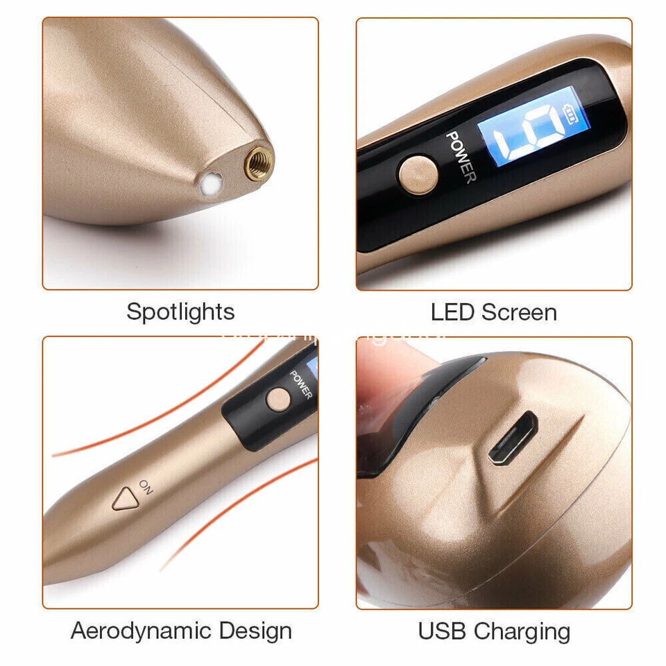 LCD Laser Plasma Pen 9 level Mole Freckle Wart Removal Dark Spot Remover USB US - Image 3 of 4