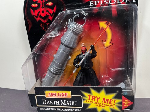 Star Wars Episode I Deluxe DARTH MAUL Lightsaber Battle Swing Figur 1998 Hasbro - Bild 2 von 9